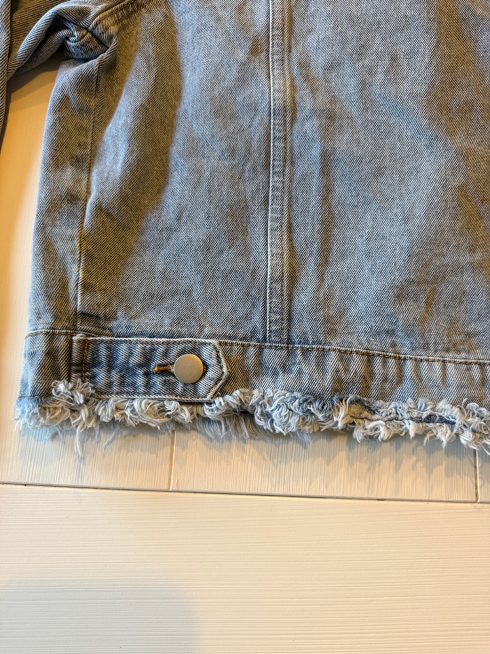 Altar'd State Light Blue Distressed Denim Jacket - Picture 3 of 7